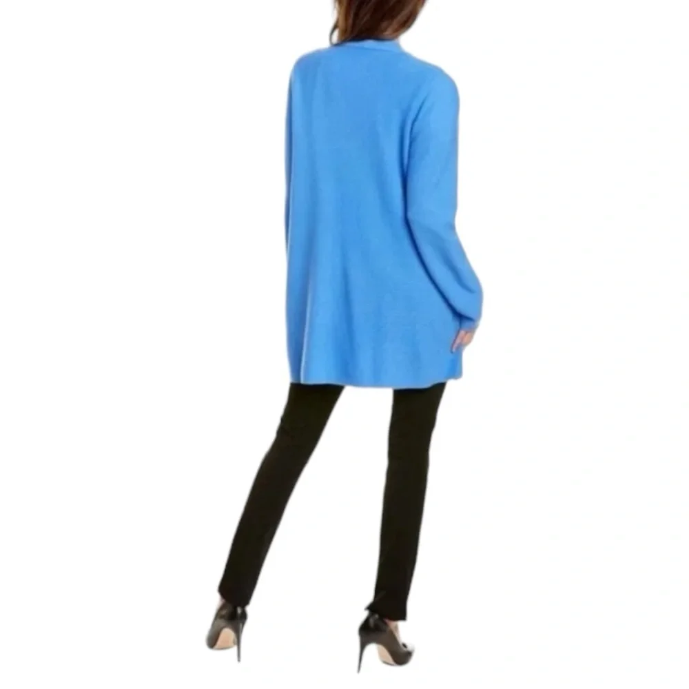 Eileen Fisher The Organic Difference Horizon Blue Open Front Shaped Cardigan S